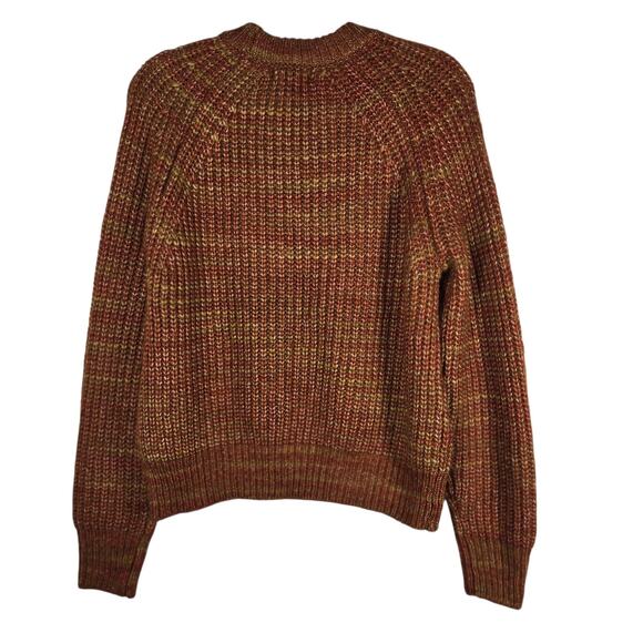 Evereve Sweater Womens Small Brown Orange Tillie Ombre Space Dye Crewneck Knit - Picture 8 of 13